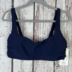 🏷️NWT Athleta Square Neck Bra Cup Bikini Top Navy Blue Size 40D/DD New w/ Tags‎